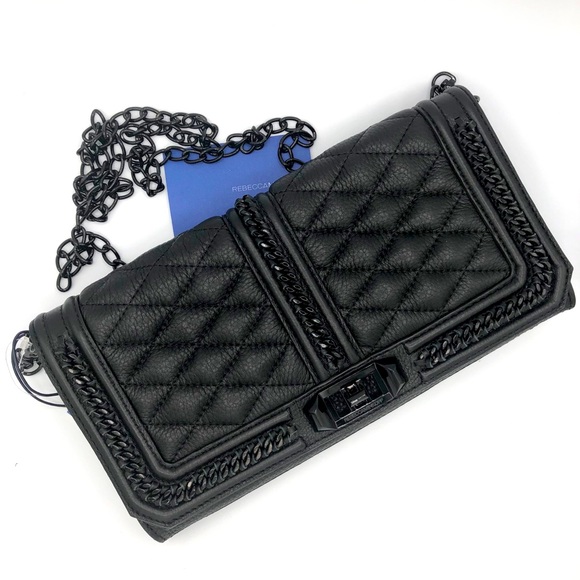 REBECCA MINKOFF QUILTED LEATHER CLUTCH/CROSSBODY - Picture 15 of 15